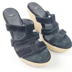 UGG Women's Suede Tawnie Open Toe Wedge Sandal